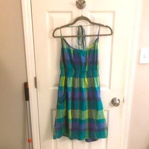 Old Navy plaid halter cotton sundress, XL
